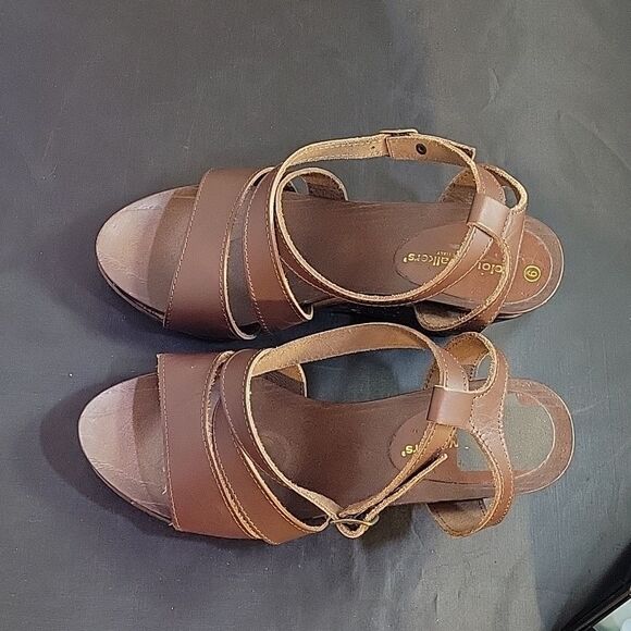 CLOUDWALKERS DOUBLE STRAP OPEN TOE WEDGE SANDAL - Picture 11 of 16